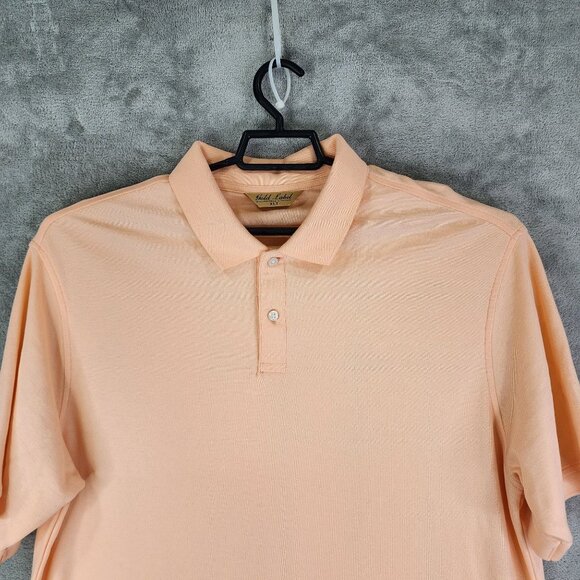 Mens Peach Roundtree & Yorke Gold Label Polo Shirt Short Sleeve Size XLT - Picture 4 of 10